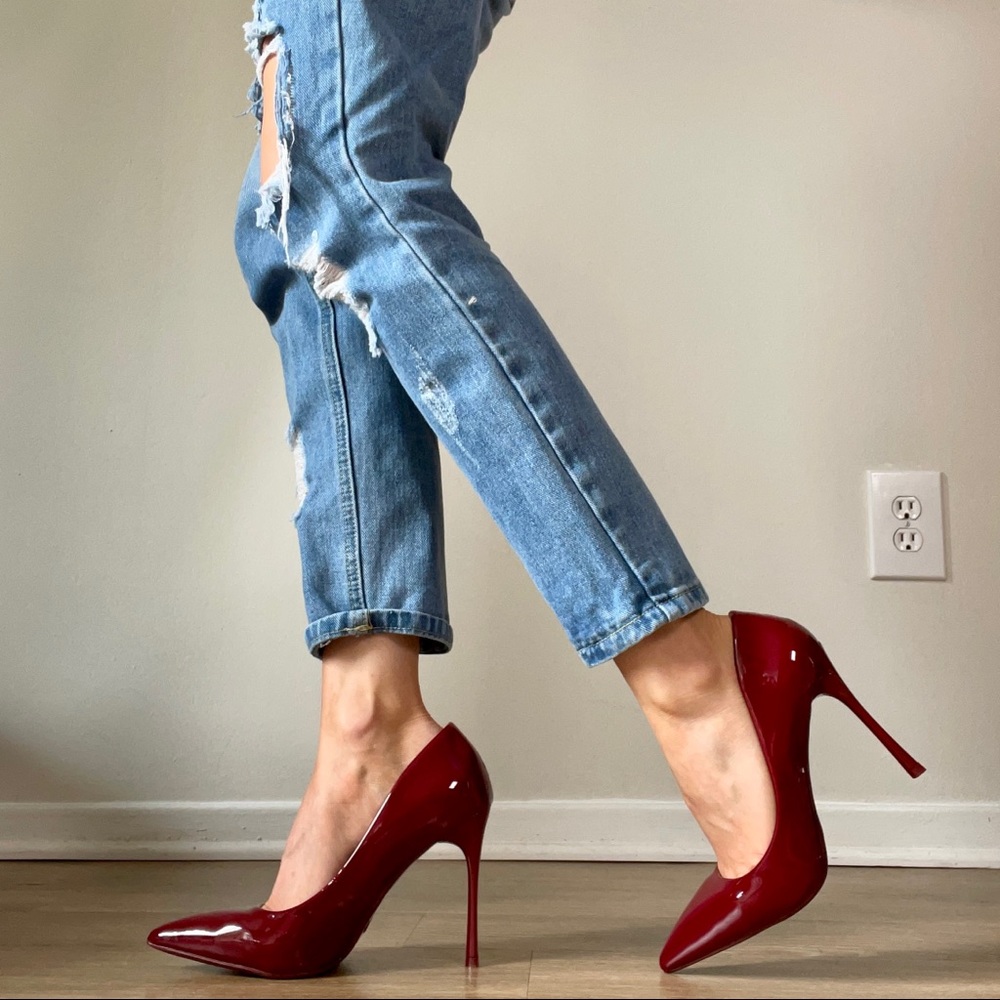 Azalea Wang Blood Red Patent Pumps